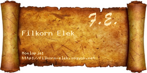 Filkorn Elek névjegykártya